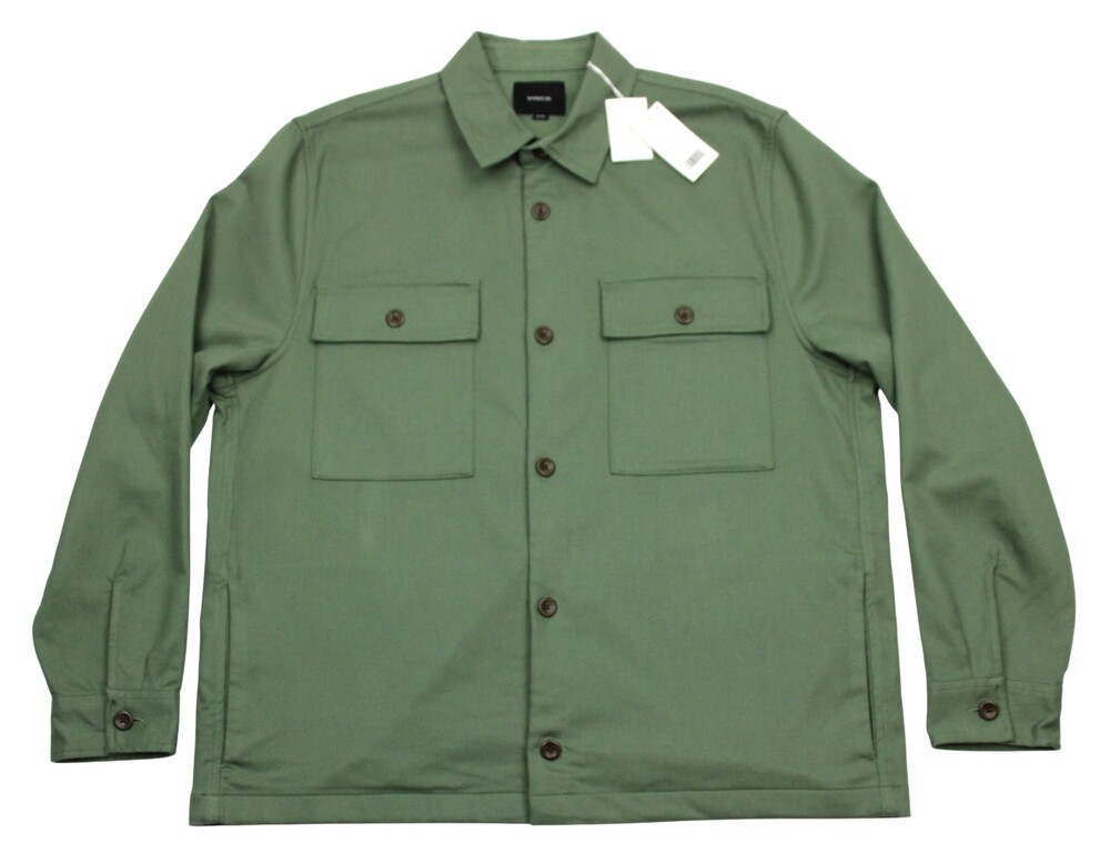 Vince Workwear Shirt Jacket Mens XL Olive Green Double Face Overshirt